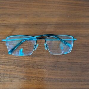 Bulova Titanium Wicklow Square Black Designated Eyeglasses Frames Only Pre Owned